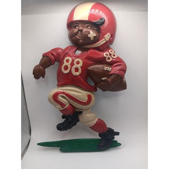 3 Vintage Homeco Metal Wall Hangin Plaque Football Players Running Kicking Kicks - Picture 9 of 13